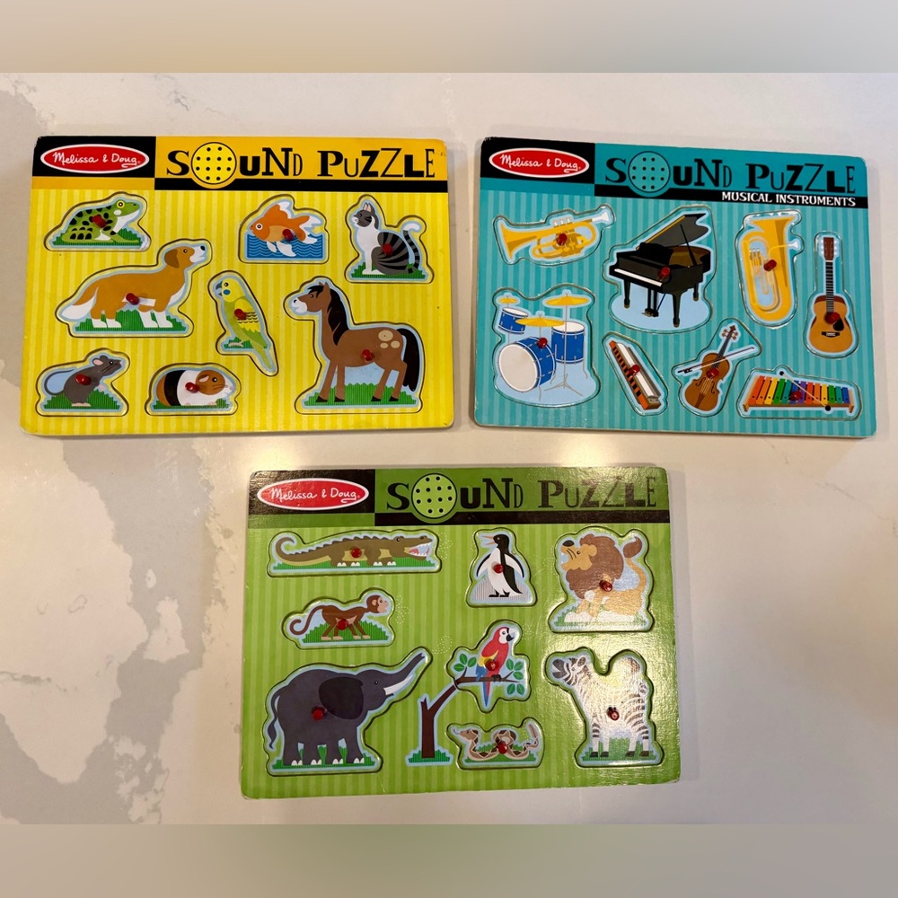 3 Melissa & Doug Sound Puzzles